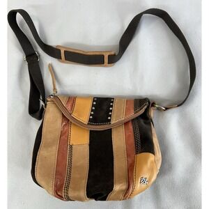 Vintage The Sak cross‎ body Flap 100% LEATHER bag "Warm Street" Y2K